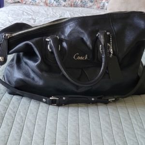 Authentic Coach Ashley Black Leather Satchel (F15447)